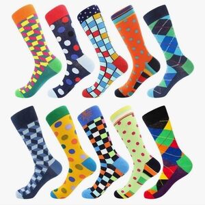 Men's DRESS Socks 10 Pair Sz 8-12 New In Pkg